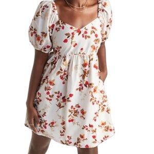 Old Navy Strawberry Field Puff-Sleeve Fit & Flare Printed All-Day Mini Dress